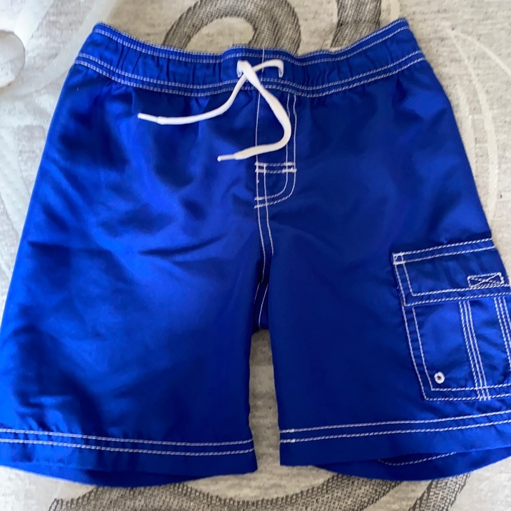 Boys solid blue swim shorts